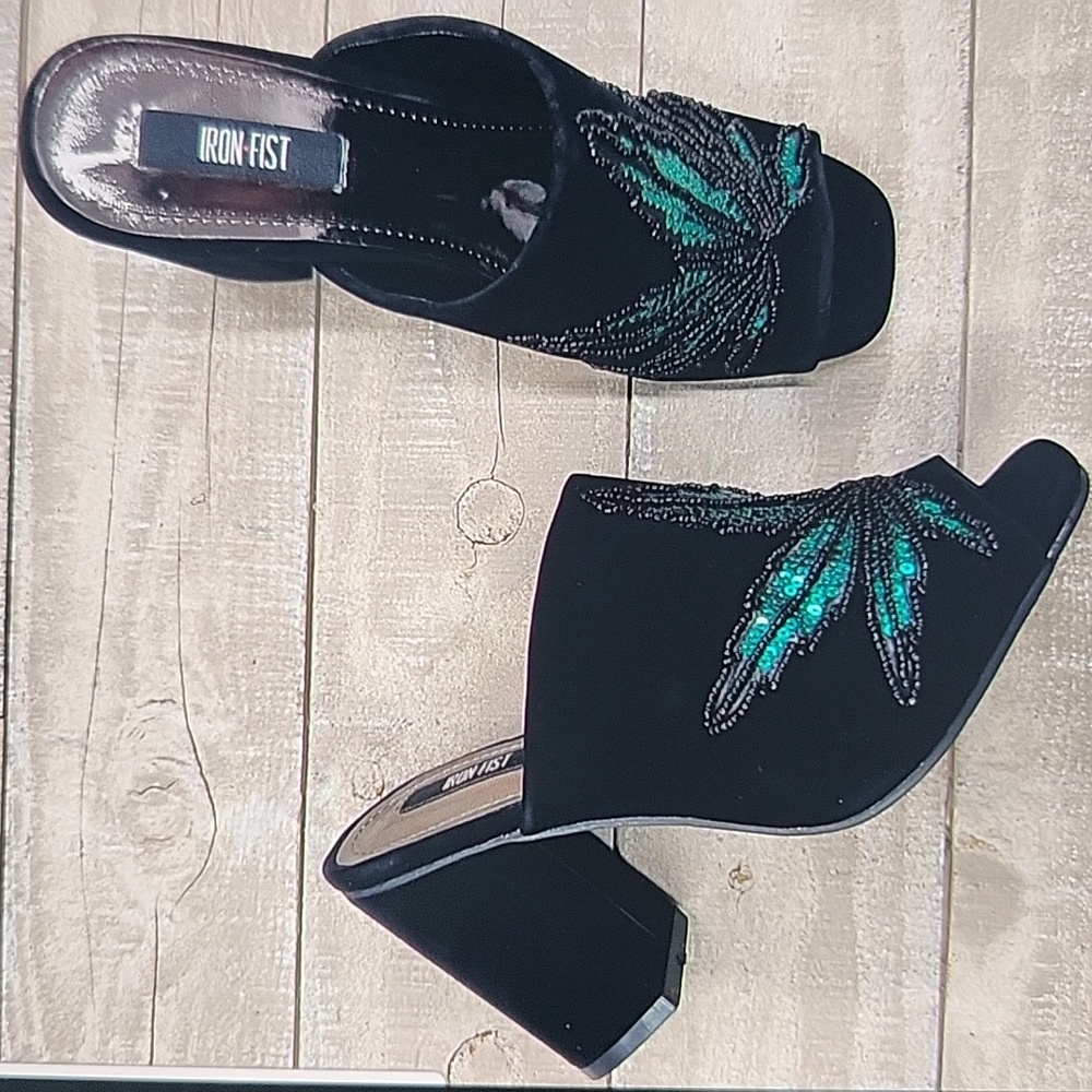 IRON FIST MARY JANE SLIDE HEEL BLACK SIZE 7 - Picture 3 of 15